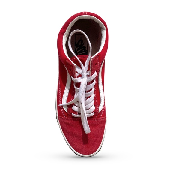 vans old skool formula red & white canvas skate shoes